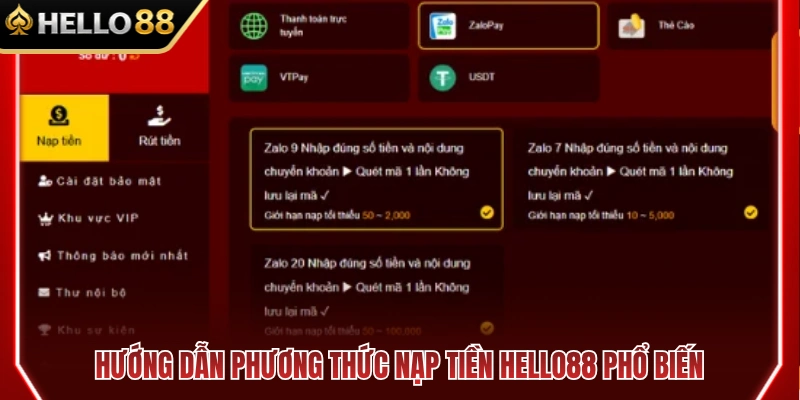 Nạp Tiền HELLO88 1 Hướng dẫn nạp tiền HELLO88 nhanh chóng và tiện lợi